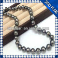 AAA 11-12MM Black Color, round Tahiti pearl necklace, Hot sale Tahiti pearl neckalce